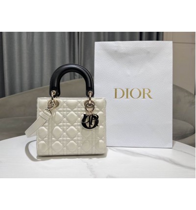 Dior lady small size 20x17x8cm lampskin leather