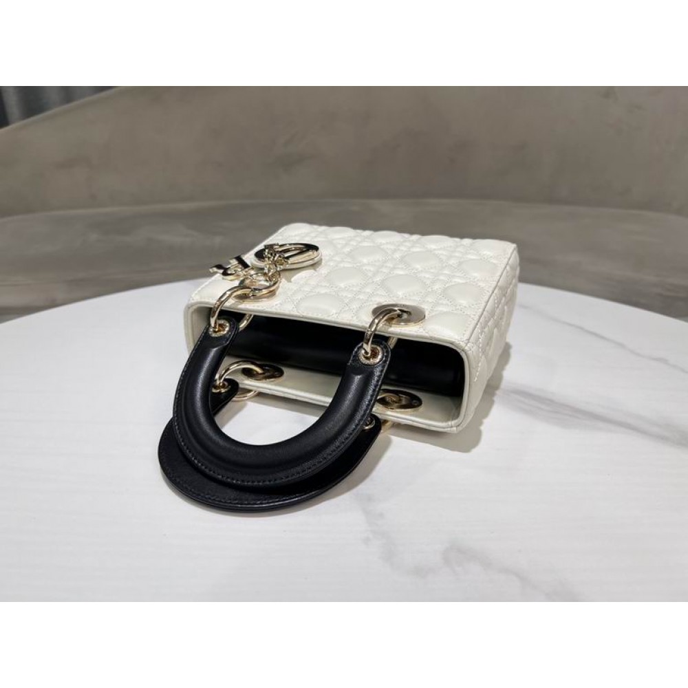 Dior lady small size 20x17x8cm lampskin leather Bags