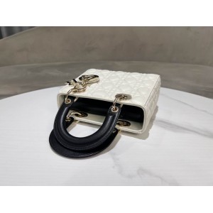 Dior lady small size 20x17x8cm lampskin leather Bags