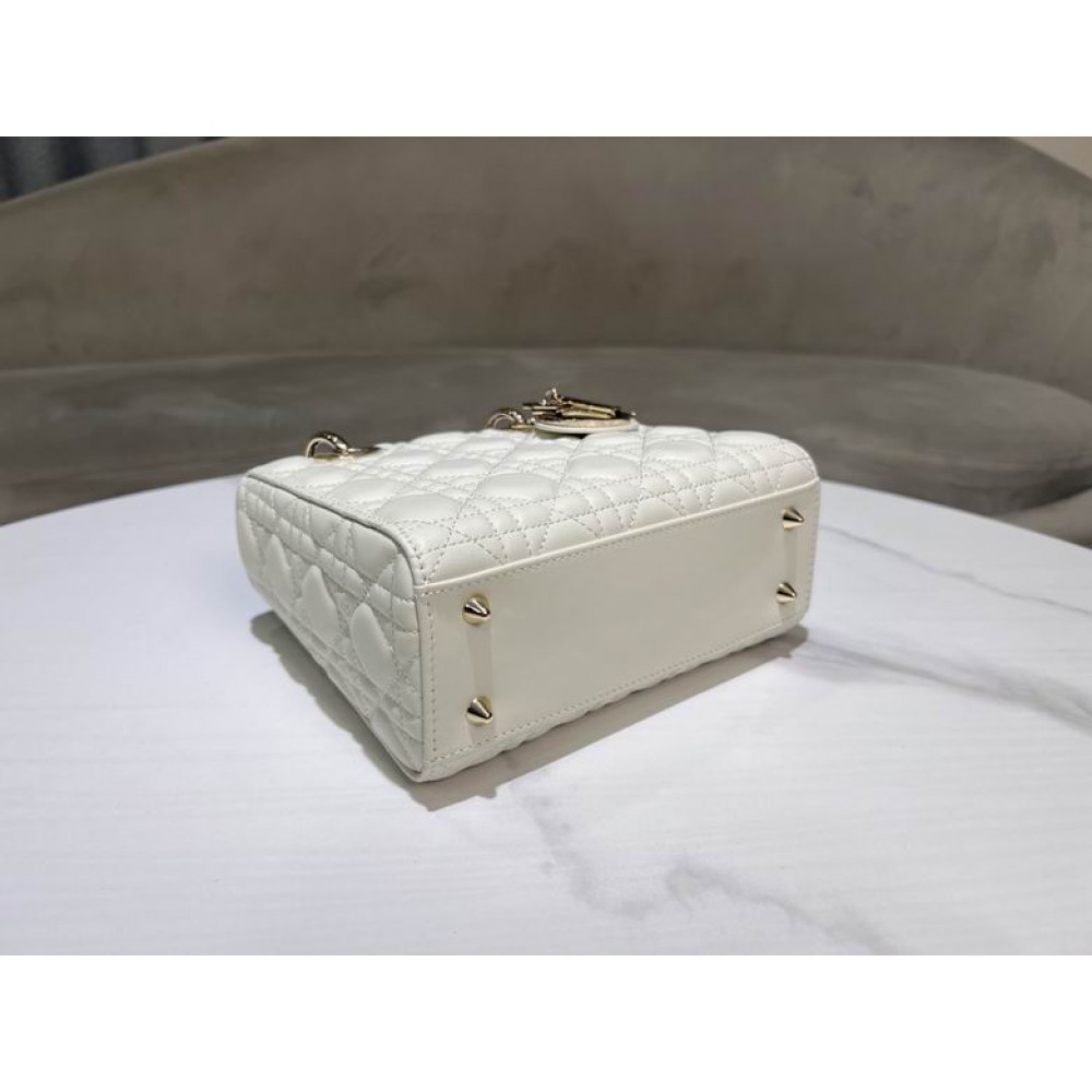 Dior lady small size 20x17x8cm lampskin leather Bags