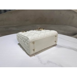 Dior lady small size 20x17x8cm lampskin leather Bags