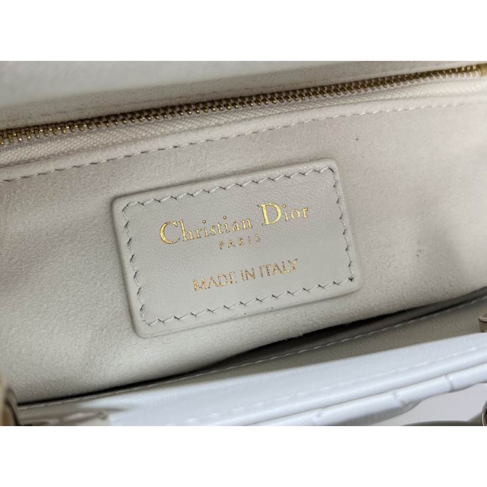 Dior lady small size 20x17x8cm lampskin leather Bags