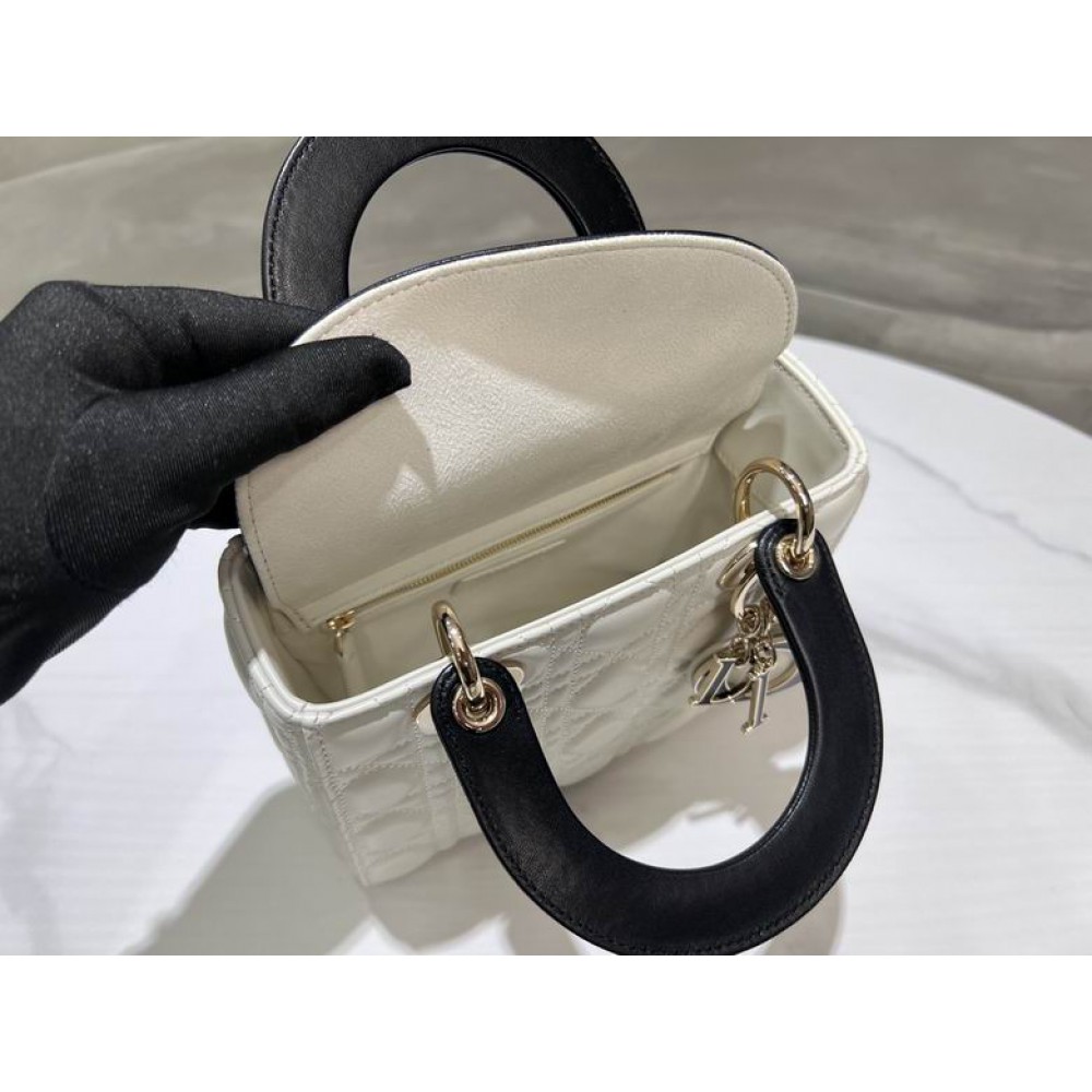 Dior lady small size 20x17x8cm lampskin leather Bags
