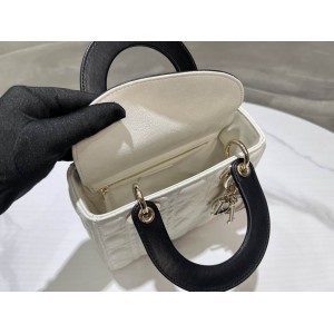 Dior lady small size 20x17x8cm lampskin leather Bags