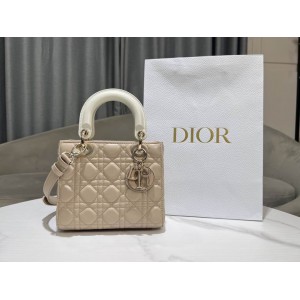 Dior lady small size 20x17x8cm lampskin leather Bags