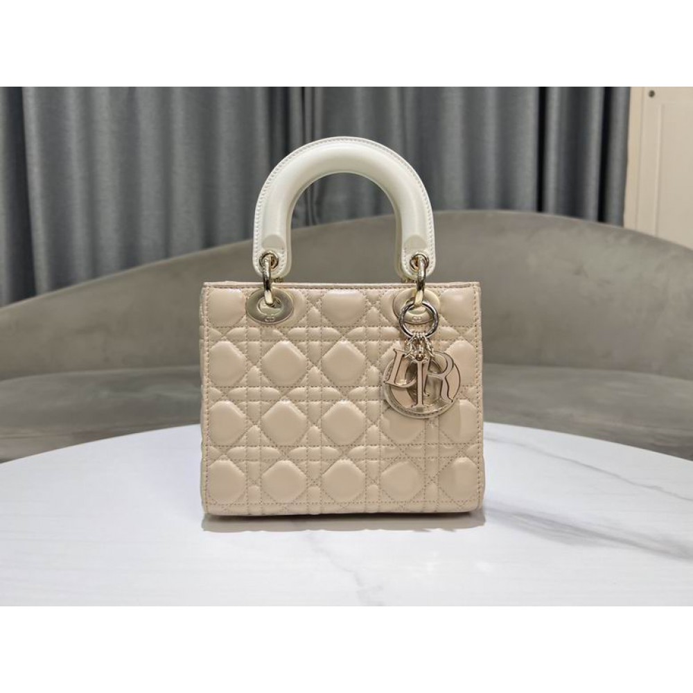 Dior lady small size 20x17x8cm lampskin leather Bags
