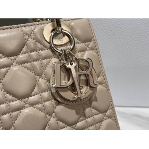Dior lady small size 20x17x8cm lampskin leather Bags