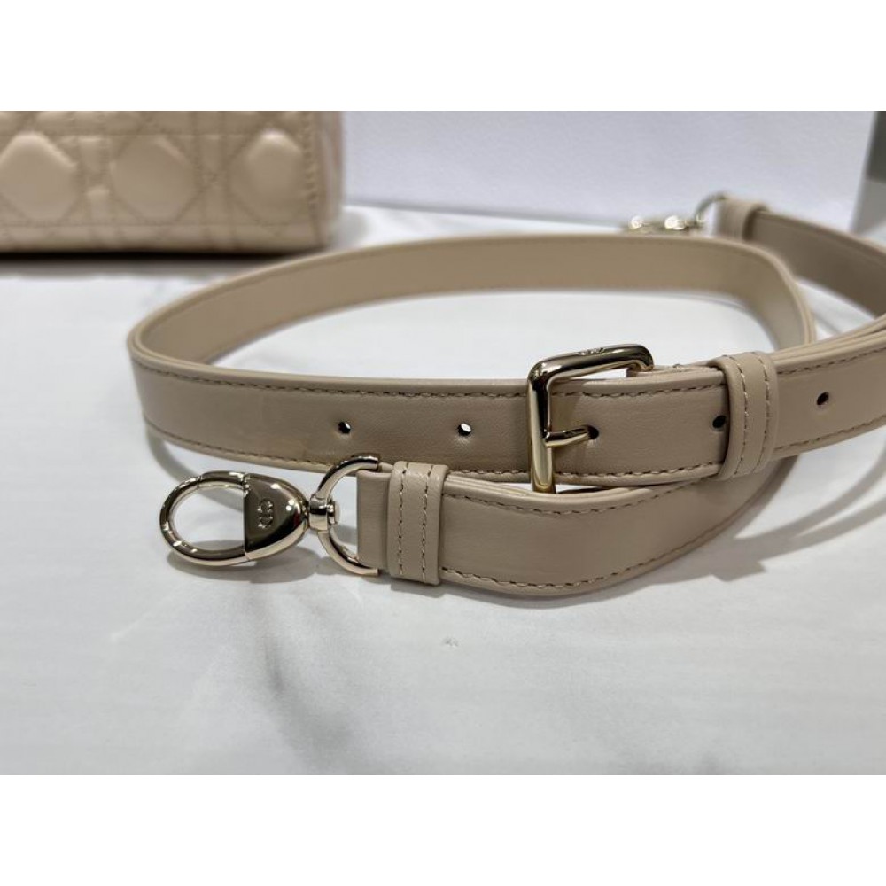 Dior lady small size 20x17x8cm lampskin leather Bags