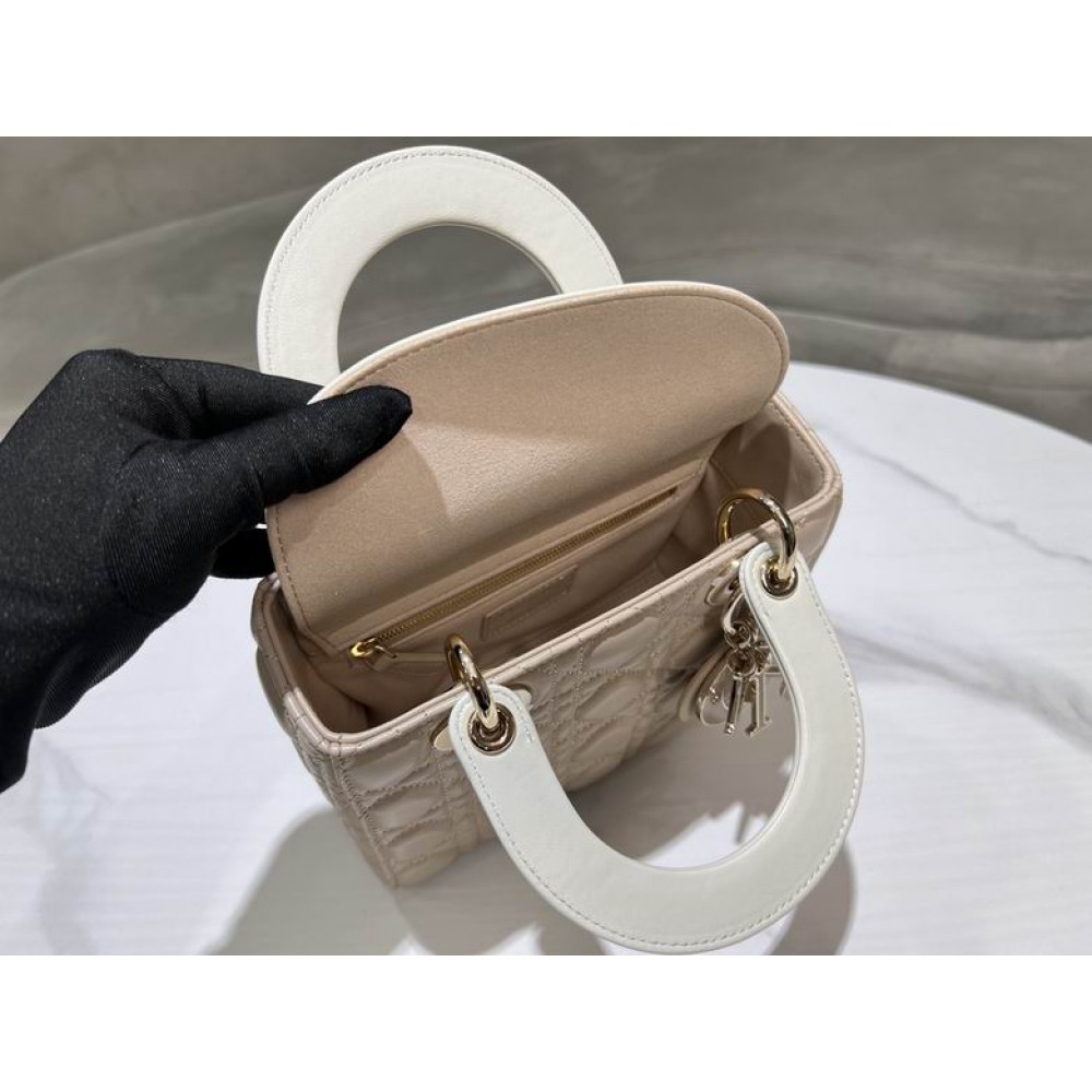 Dior lady small size 20x17x8cm lampskin leather Bags