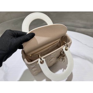Dior lady small size 20x17x8cm lampskin leather Bags
