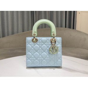 Dior lady small size 20x17x8cm lampskin leather Bags
