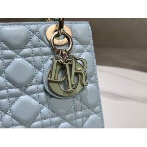 Dior lady small size 20x17x8cm lampskin leather Bags