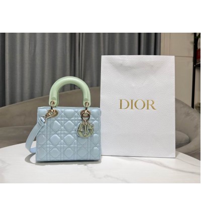 Dior lady small size 20x17x8cm lampskin leather