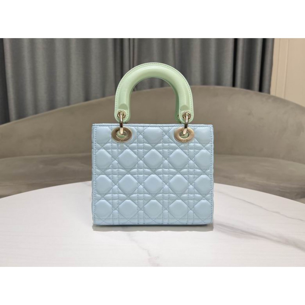 Dior lady small size 20x17x8cm lampskin leather Bags