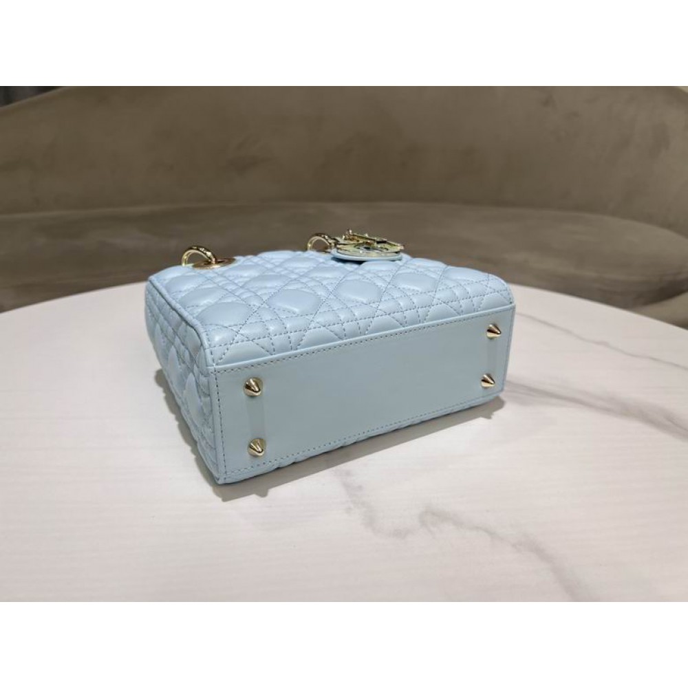 Dior lady small size 20x17x8cm lampskin leather Bags