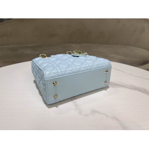 Dior lady small size 20x17x8cm lampskin leather Bags