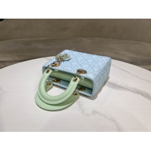 Dior lady small size 20x17x8cm lampskin leather Bags