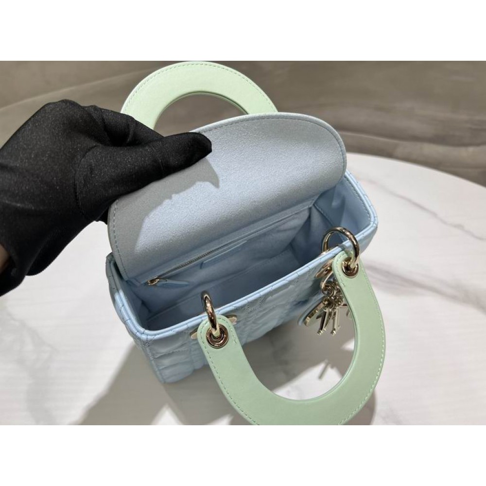 Dior lady small size 20x17x8cm lampskin leather Bags