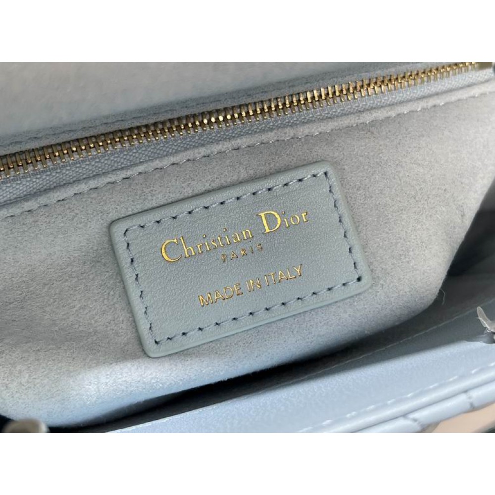 Dior lady small size 20x17x8cm lampskin leather Bags