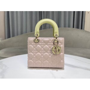 Dior lady small size 20x17x8cm lampskin leather Bags