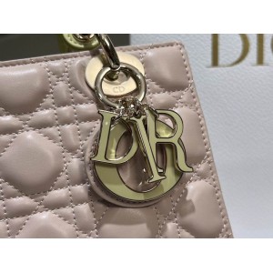 Dior lady small size 20x17x8cm lampskin leather Bags