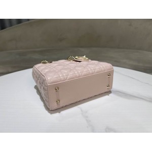 Dior lady small size 20x17x8cm lampskin leather Bags