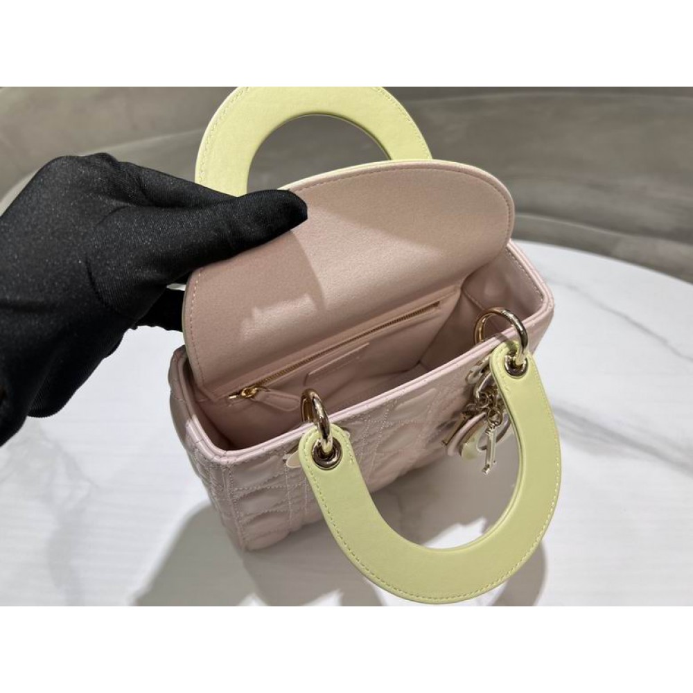 Dior lady small size 20x17x8cm lampskin leather Bags