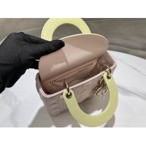 Dior lady small size 20x17x8cm lampskin leather Bags