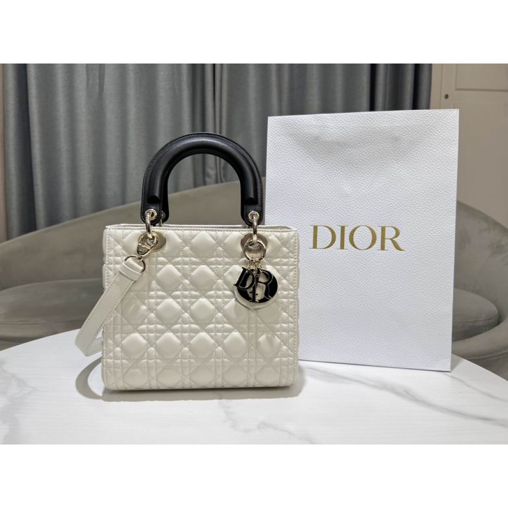 Dior lady medium size 24x20x11cm lampskin leather Bags