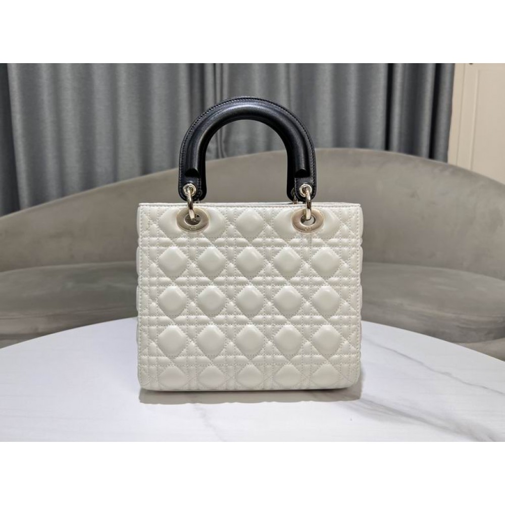 Dior lady medium size 24x20x11cm lampskin leather Bags