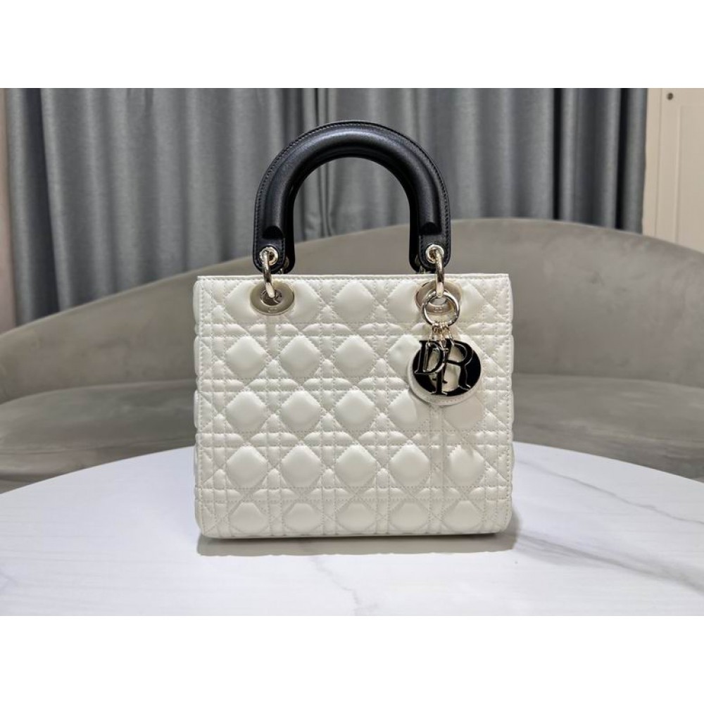 Dior lady medium size 24x20x11cm lampskin leather Bags