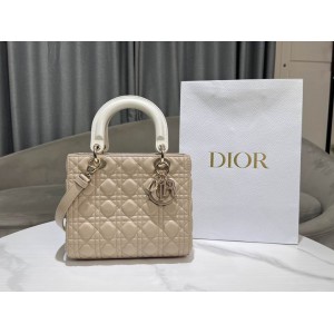 Dior lady medium size 24x20x11cm lampskin leather Bags