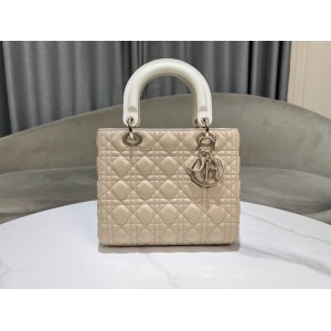 Dior lady medium size 24x20x11cm lampskin leather Bags