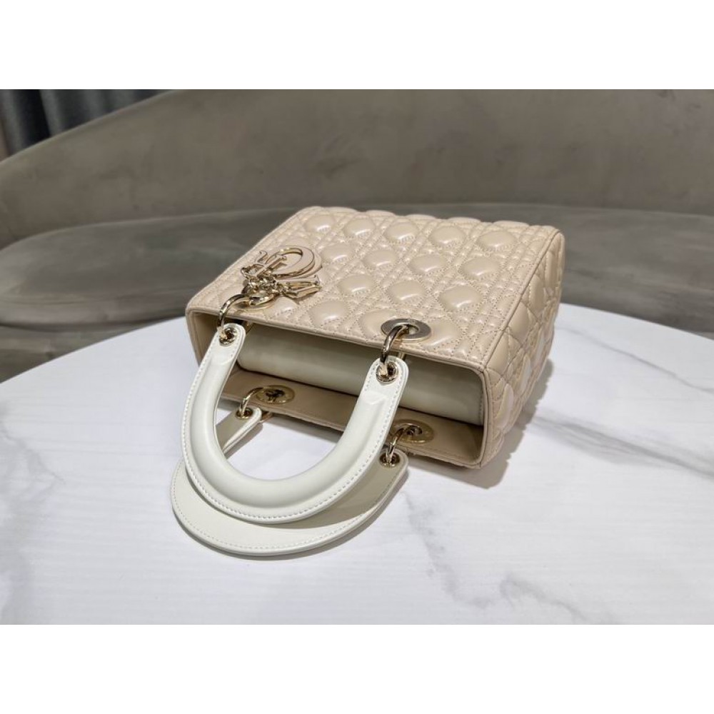 Dior lady medium size 24x20x11cm lampskin leather Bags