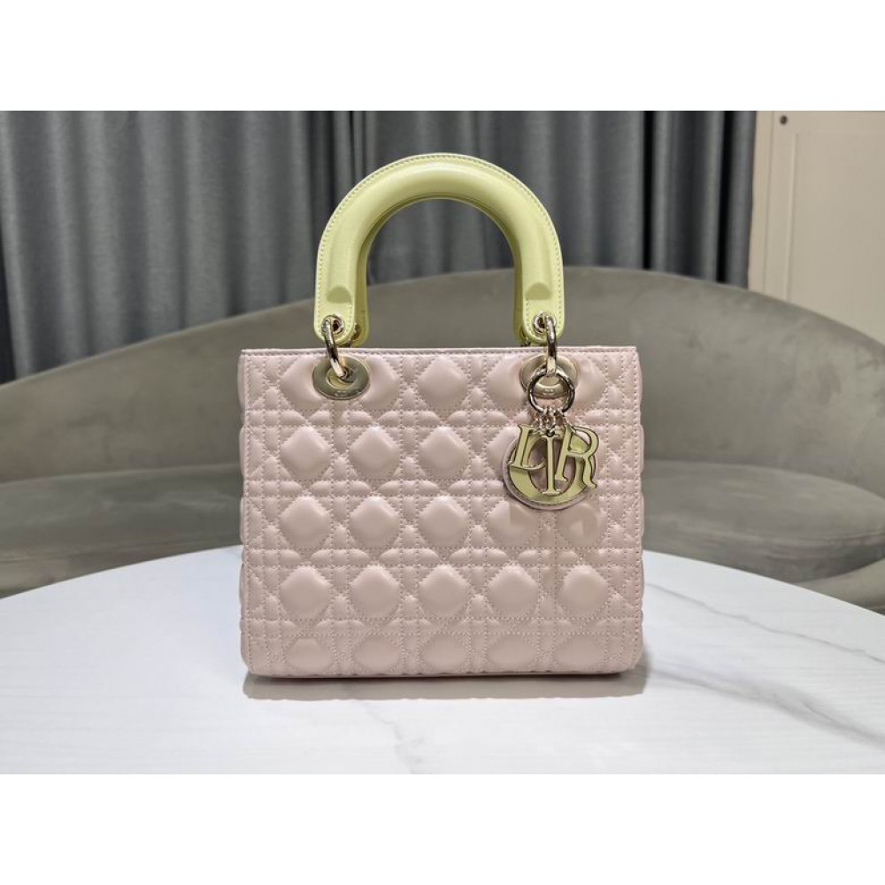 Dior lady medium size 24x20x11cm lampskin leather Bags