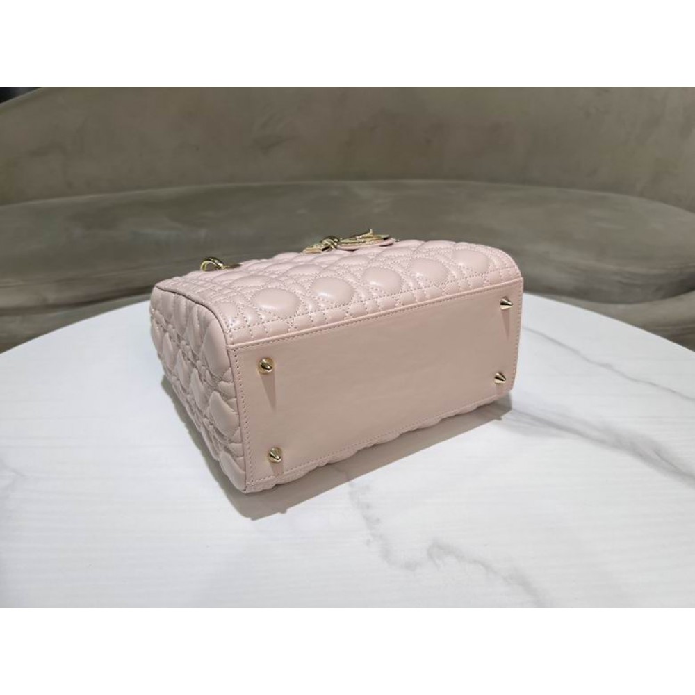 Dior lady medium size 24x20x11cm lampskin leather Bags