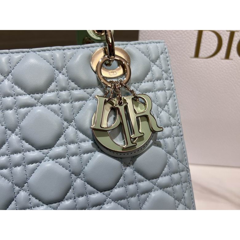 Dior lady medium size 24x20x11cm lampskin leather Bags