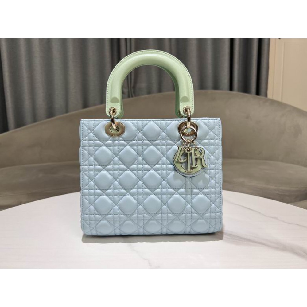 Dior lady medium size 24x20x11cm lampskin leather Bags