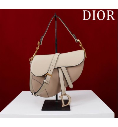 Dior Saddle Bag with Strap two tone 25.5 x 20 x 6.5 cm