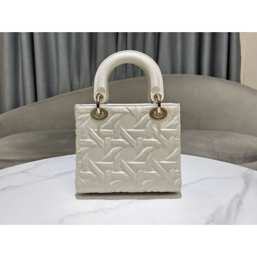 Dior lady small size 20x17x8cm lampskin leather Bags