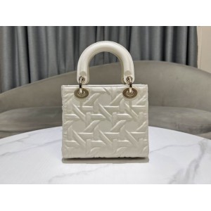 Dior lady small size 20x17x8cm lampskin leather Bags