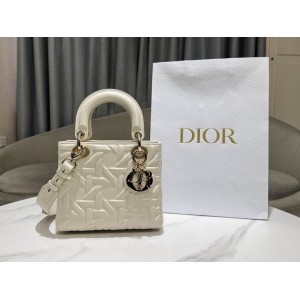Dior lady small size 20x17x8cm lampskin leather Bags