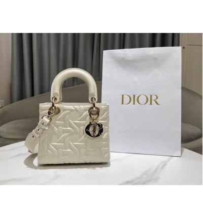 Dior lady small size 20x17x8cm lampskin leather