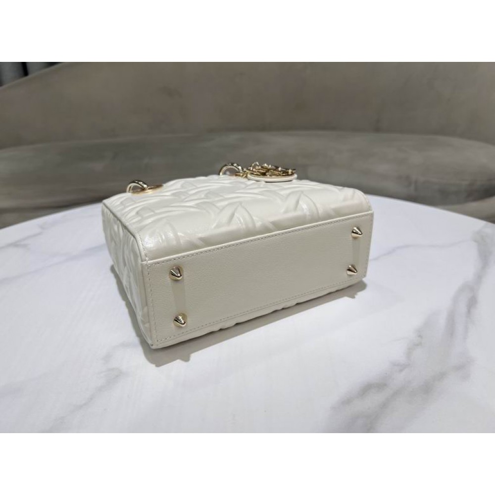 Dior lady small size 20x17x8cm lampskin leather Bags