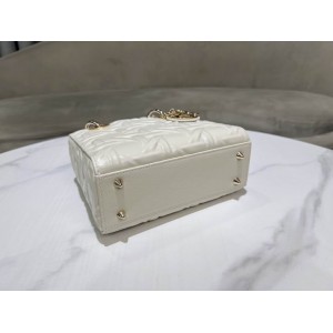 Dior lady small size 20x17x8cm lampskin leather Bags