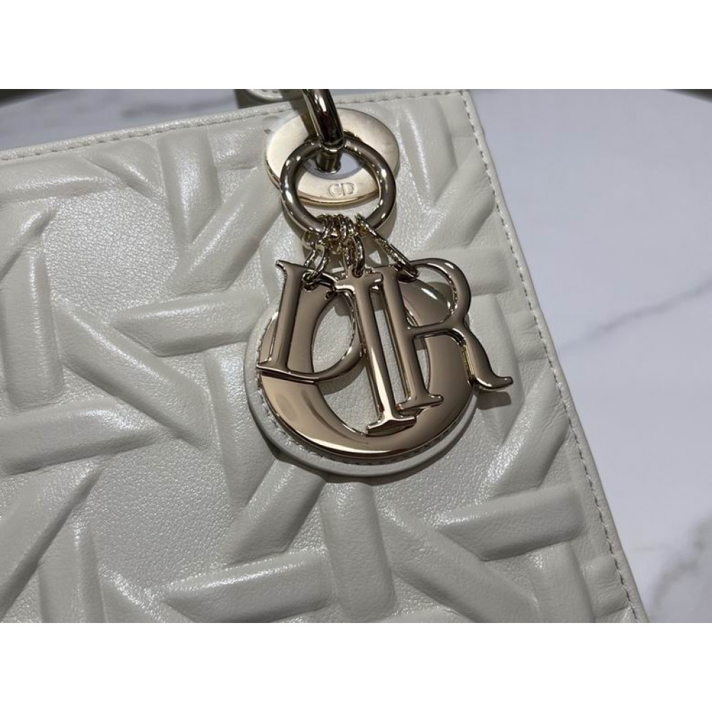 Dior lady small size 20x17x8cm lampskin leather Bags