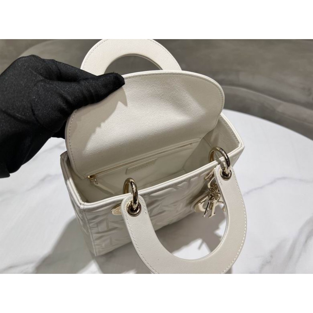 Dior lady small size 20x17x8cm lampskin leather Bags