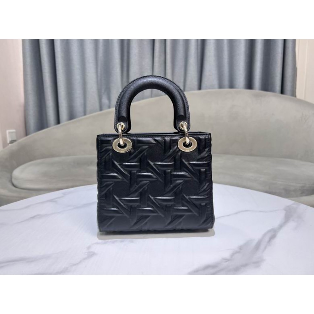 Dior lady small size 20x17x8cm lampskin leather Bags