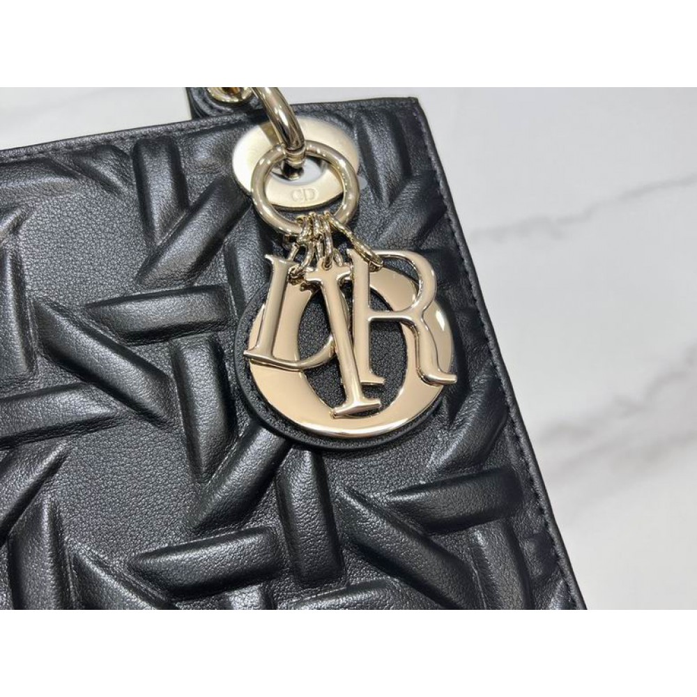 Dior lady small size 20x17x8cm lampskin leather Bags