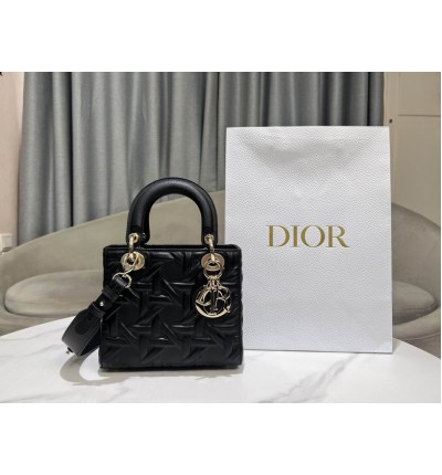 Dior lady small size 20x17x8cm lampskin leather